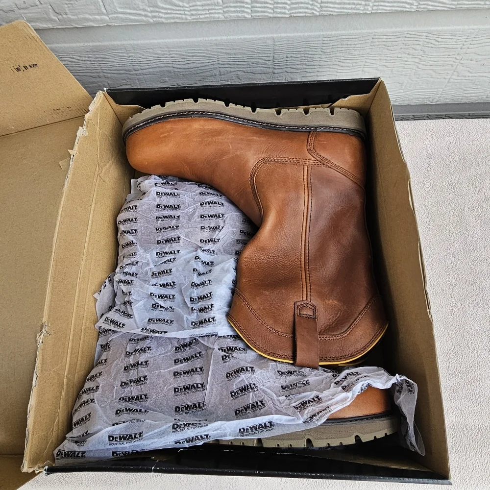 Dewalt Mcalester PT Brown Leather Work Boot Men SZ 14 Electrical Hazard Oil Slip